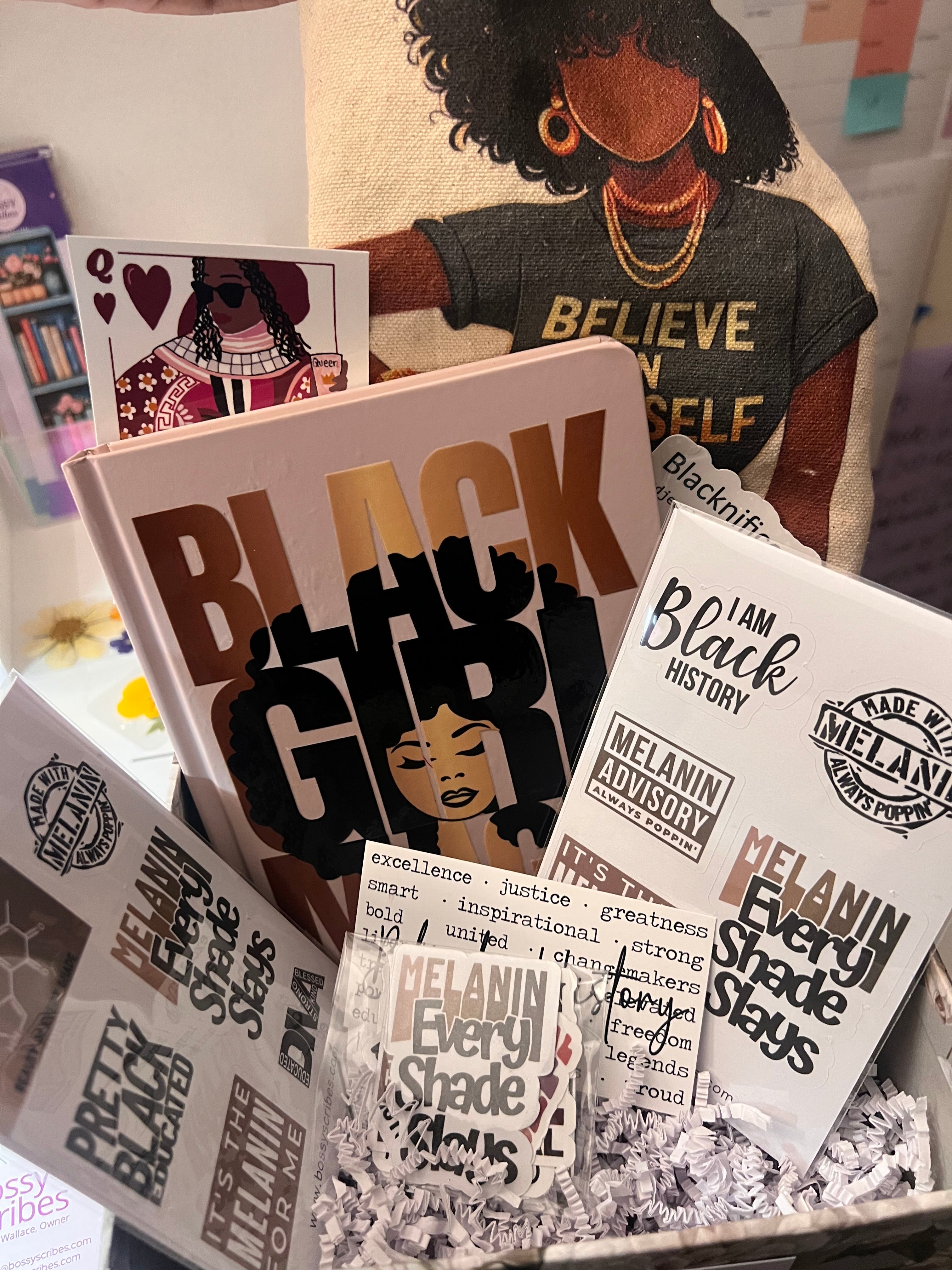 Black Girl Magic Box | Celebration Gift Set for Black Women | Bossy Scribes