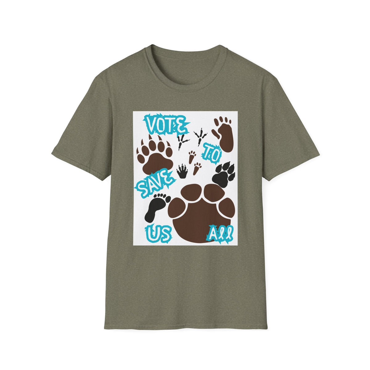 Save Us All Animal Paw Print Tee – Vote to Save Wildlife T-Shirt
