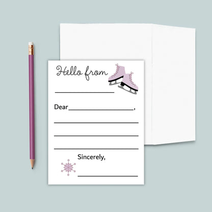 Ice Skating - Lined Note Cards - The Note House