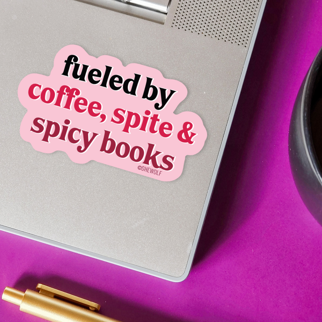 Fueled by Coffee &amp; Spicy Books Enamel Pin