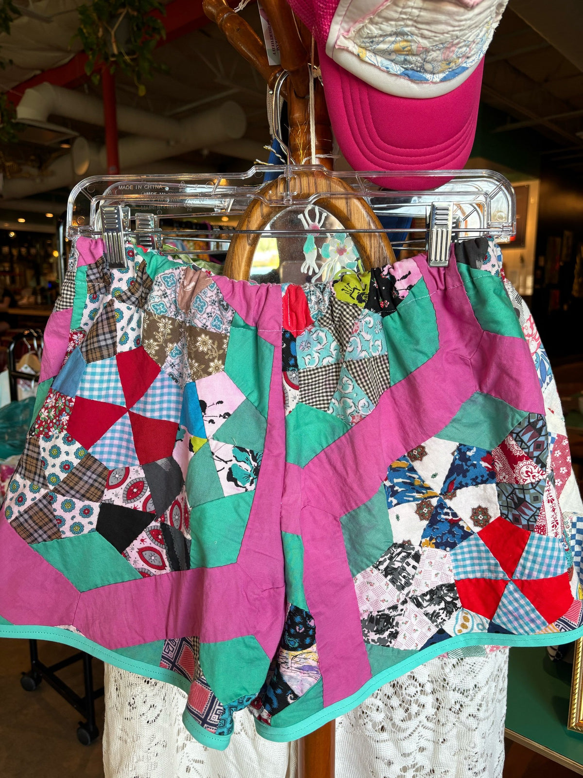 Quilt top track shorts