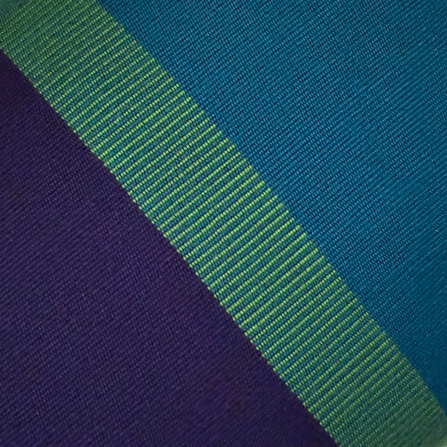 Handwoven Color Block &amp; Hemp Pillow - Blue &amp; Navy