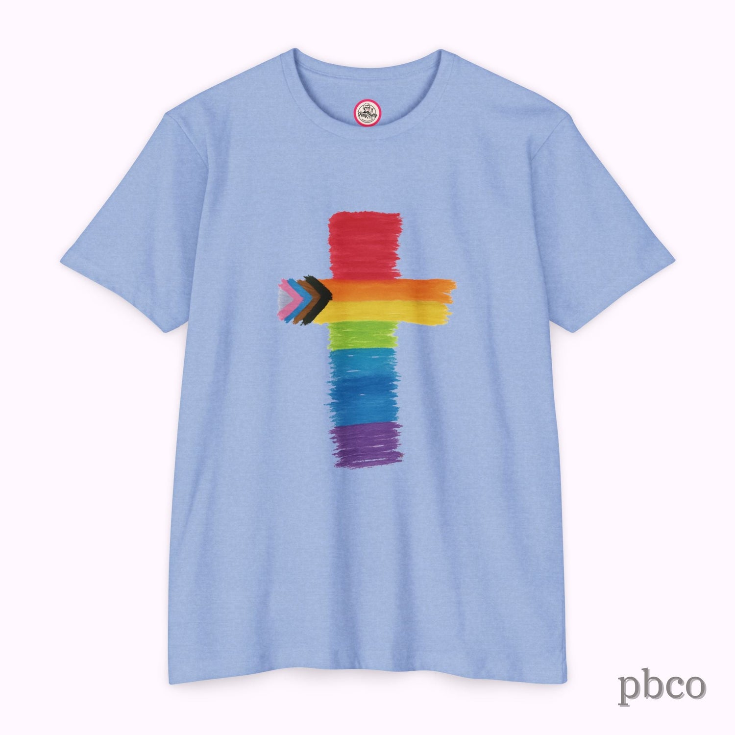 Inclusion Cross T-Shirt | Progress Pride | Affirming Faith