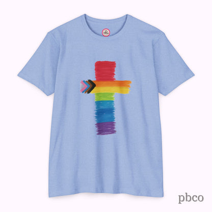 Inclusion Cross T-Shirt | Progress Pride | Affirming Faith