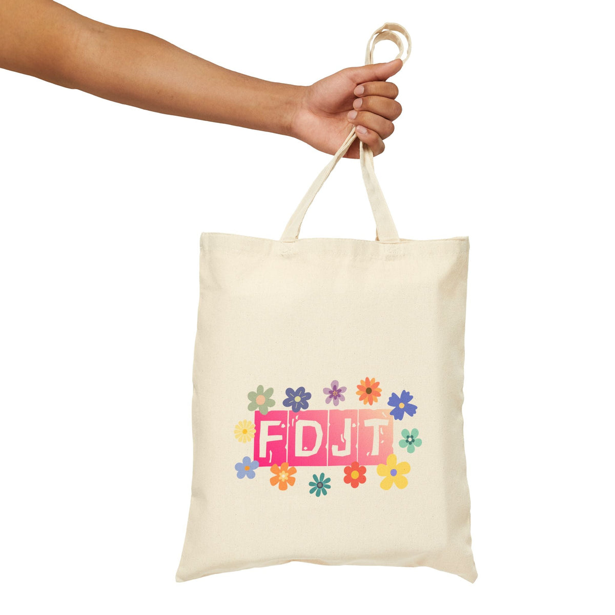 "FDJT" on Cotton Canvas Tote Bag