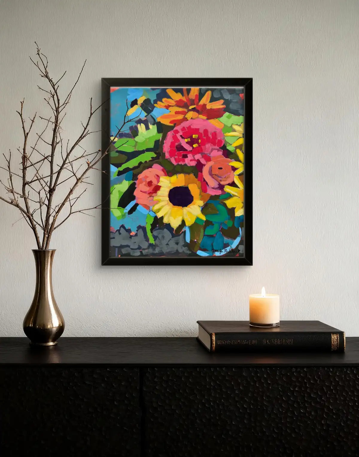 Original Sunflower Painting | 11x14 Acrylic Floral Canvas Art