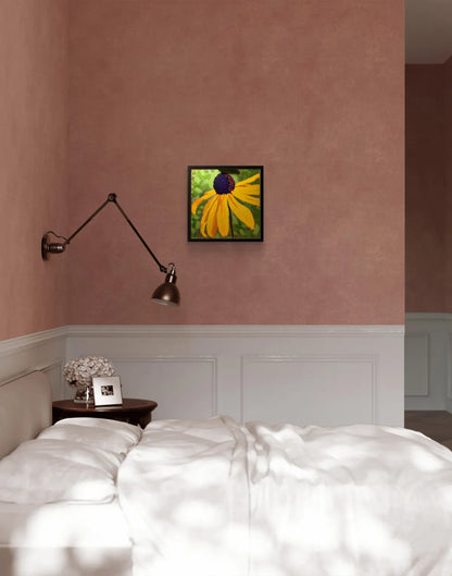 Black-eyed Susan acrylic painting 12x12 framed