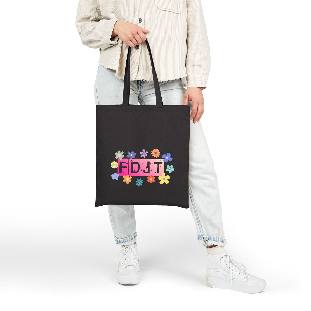 "FDJT" on Cotton Canvas Tote Bag