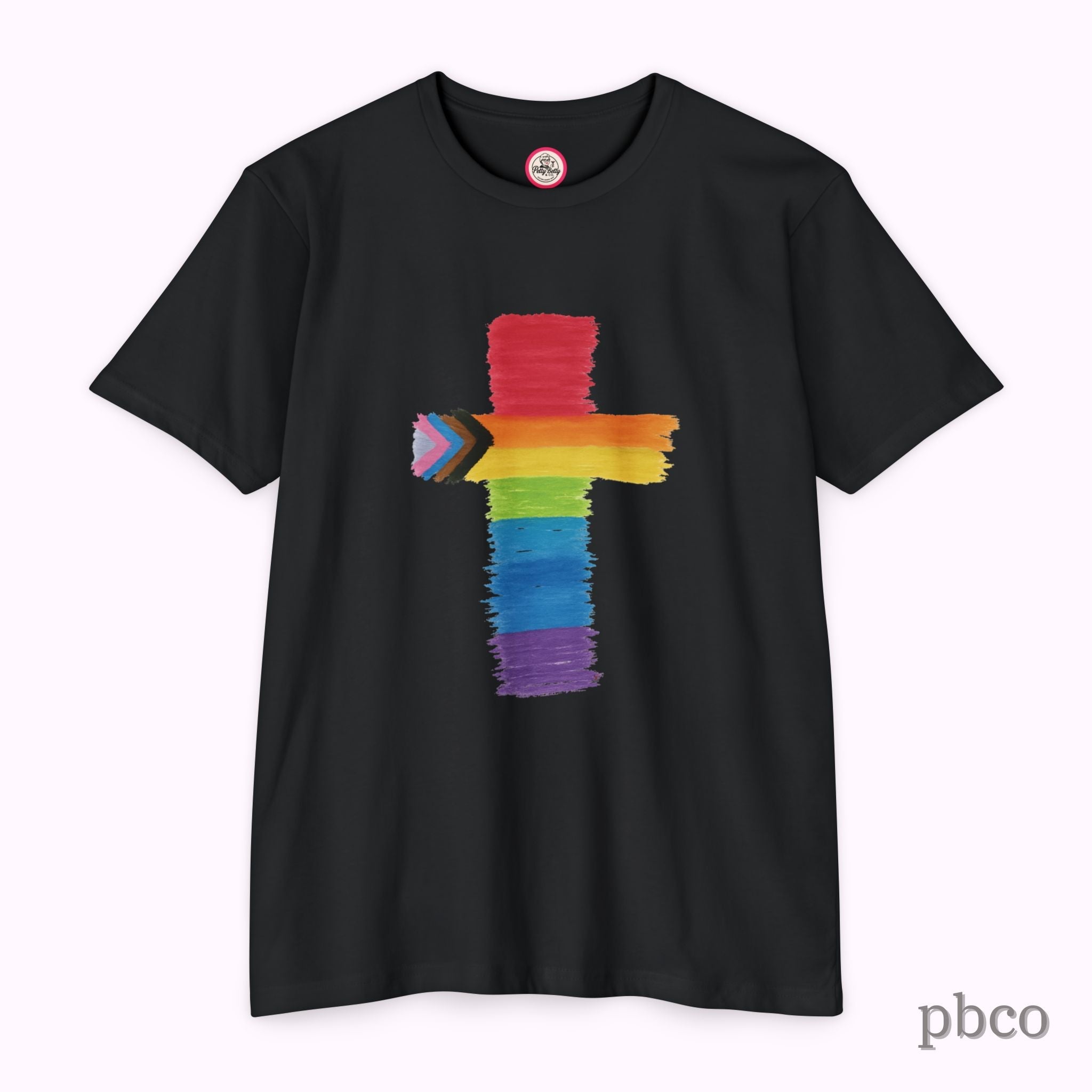 Inclusion Cross T-Shirt | Progress Pride | Affirming Faith