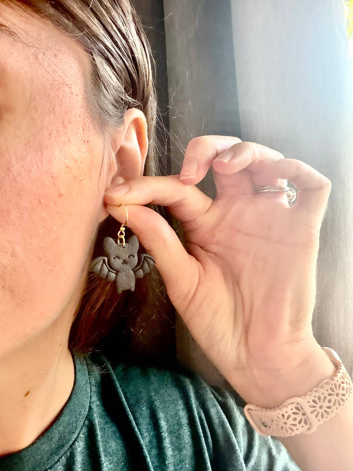 Happy Bat Earrings | Polymer Clay Halloween Earrings