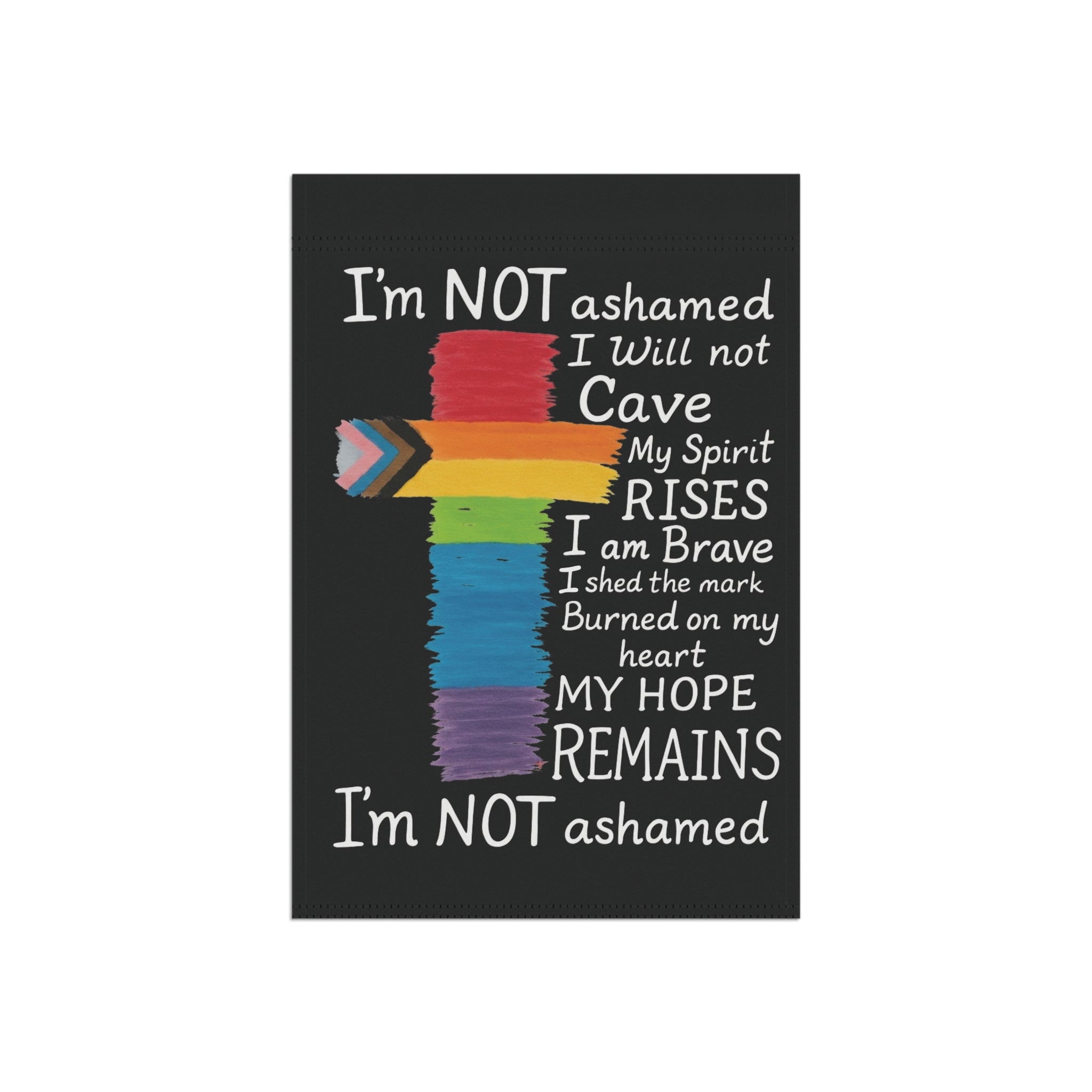 Inclusion Cross Garden Flag | Progress Pride | Not Ashamed