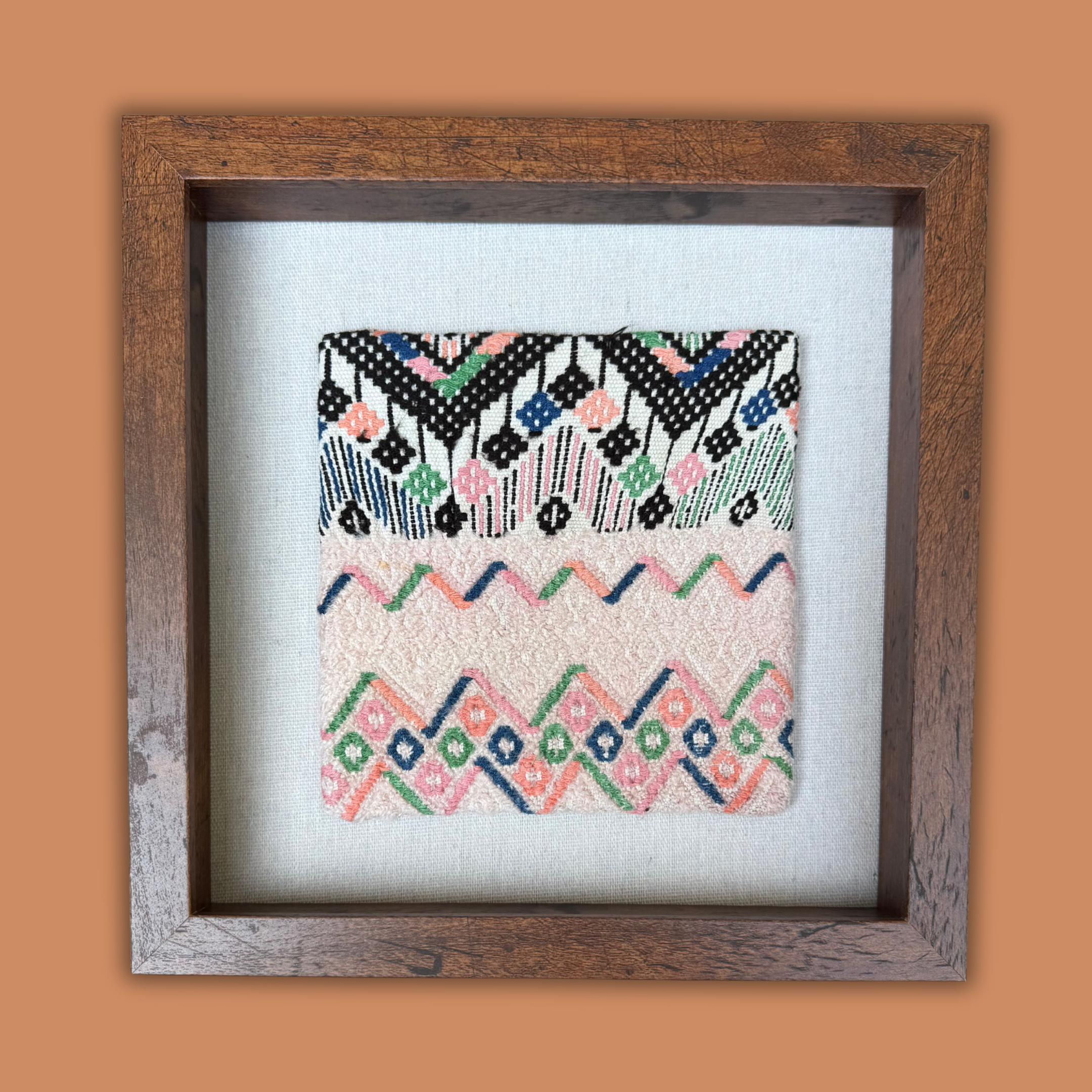 Framed Handwoven Textile (Walnut Frame)