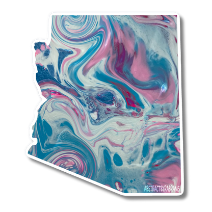 Arizona State Trans Pride and Rainbow State Vinyl Sticker