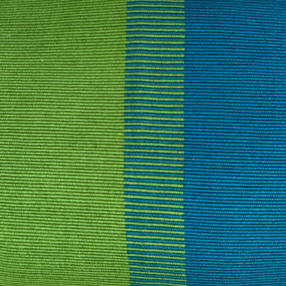 Handwoven Color Block &amp; Hemp Pillow - Blue &amp; Green