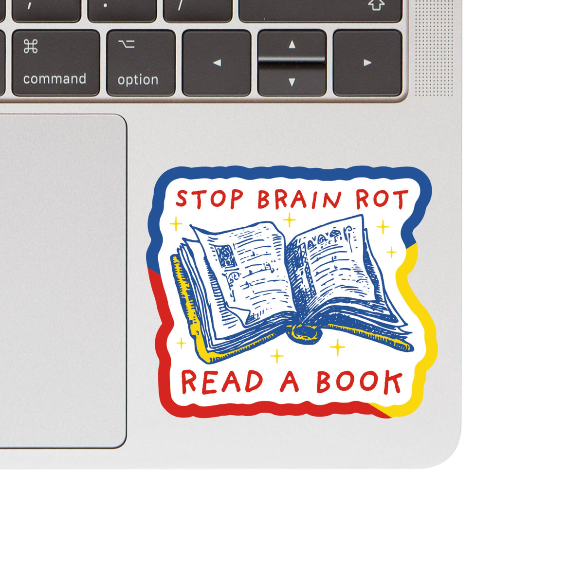 Laptop with a sticker that says &