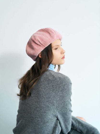 Lost Pattern NYC - "Velvet Cloud" Beret Hat - Light Pink