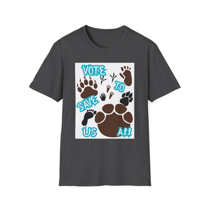 Save Us All Animal Paw Print Tee – Vote to Save Wildlife T-Shirt