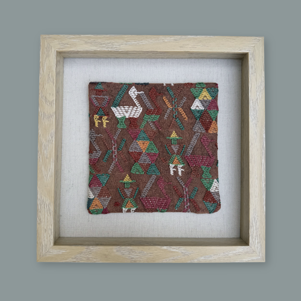 Framed Handwoven Textile (Natural Frame)