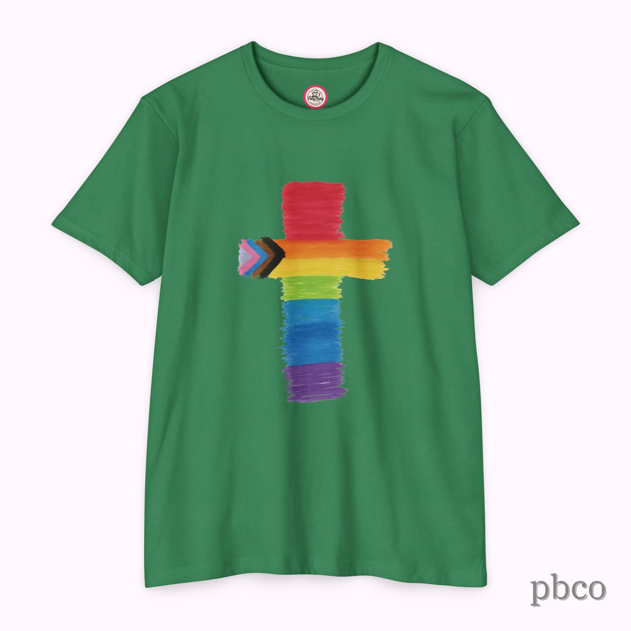 Inclusion Cross T-Shirt | Progress Pride | Affirming Faith