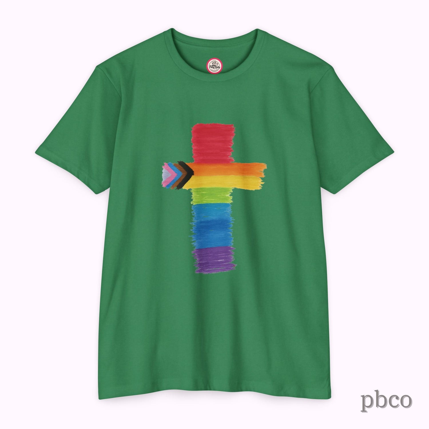 Inclusion Cross T-Shirt | Progress Pride | Affirming Faith
