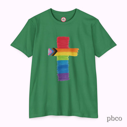 Inclusion Cross T-Shirt | Progress Pride | Affirming Faith