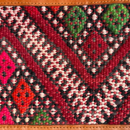 Leather &amp; Kilim Crossbody Bag – Handmade in Morocco from Full-Grain Vegetable-Tanned Leather