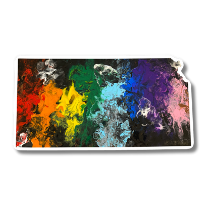 Kansas State Trans Pride and Rainbow State Vinyl Sticker
