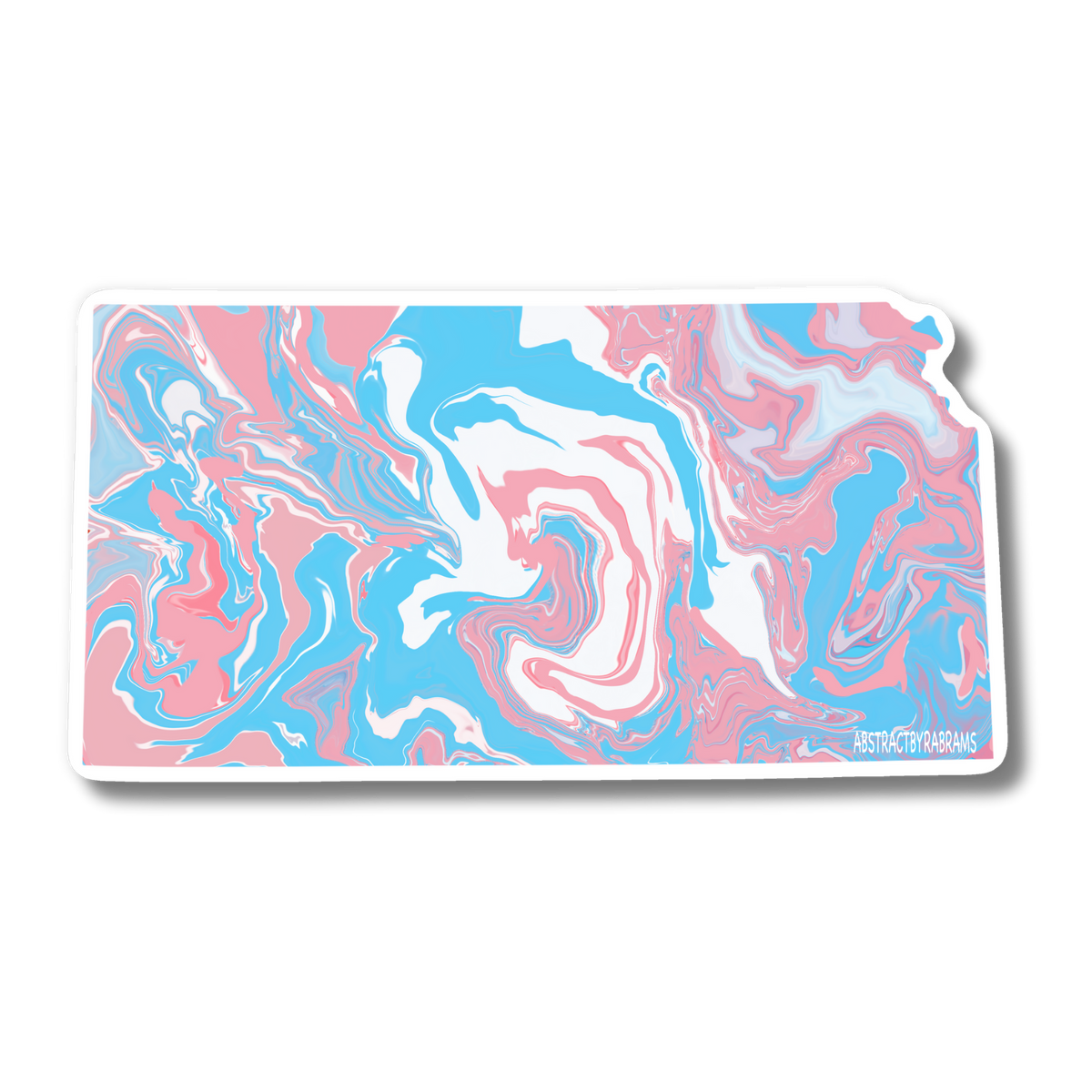Kansas State Trans Pride and Rainbow State Vinyl Sticker