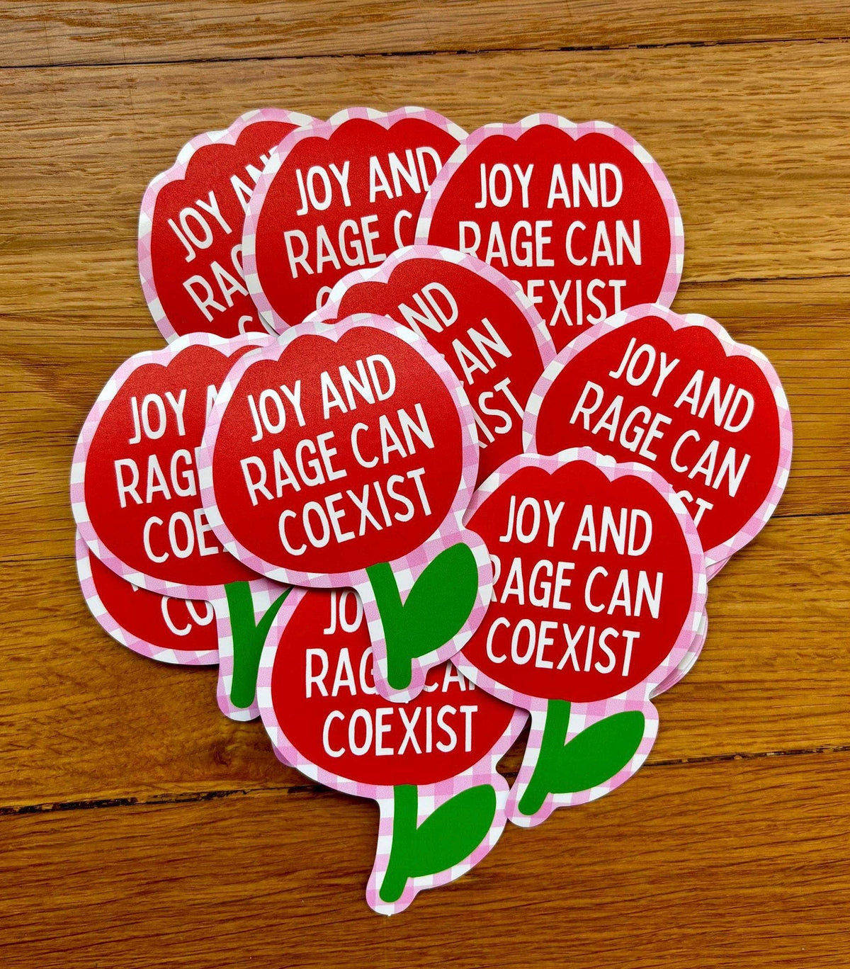Joy and Rage Can Coexist Sticker | Feminist Resistance Tulip Sticker