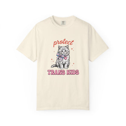 Protect Trans Kids T-Shirt — Cute Kitten Pride Tee