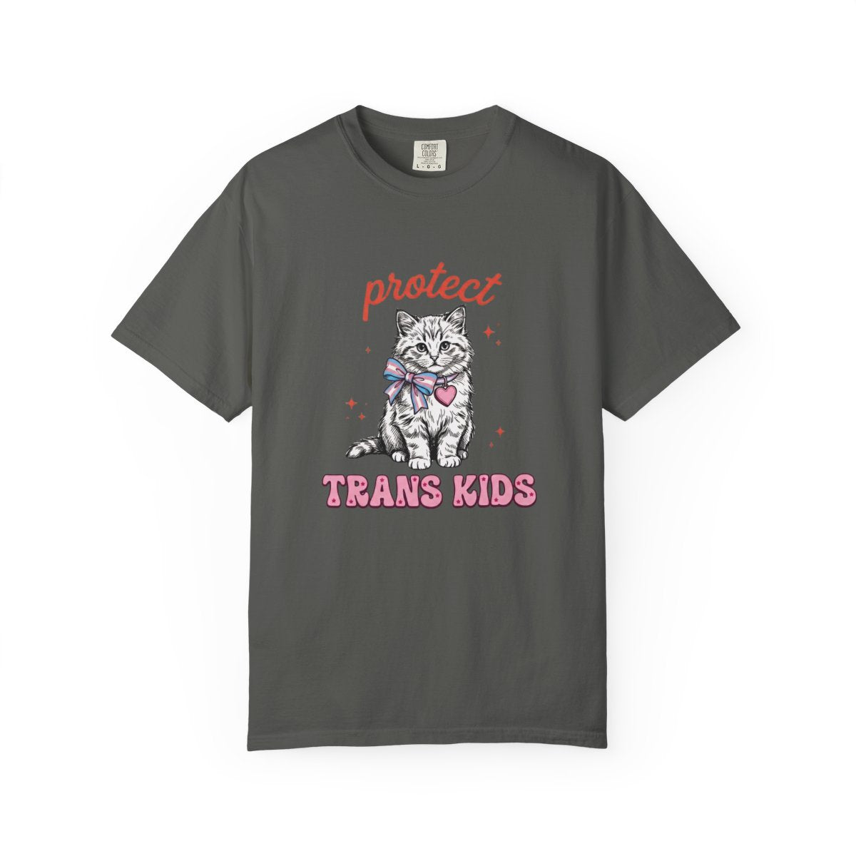 Protect Trans Kids T-Shirt — Cute Kitten Pride Tee
