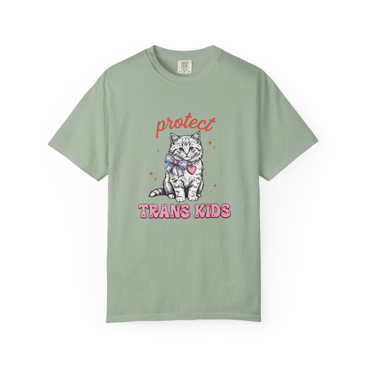 Protect Trans Kids T-Shirt — Cute Kitten Pride Tee