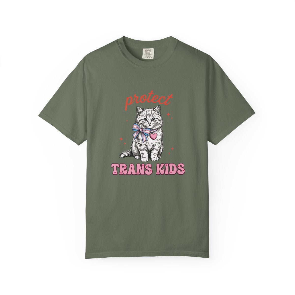 Protect Trans Kids T-Shirt — Cute Kitten Pride Tee