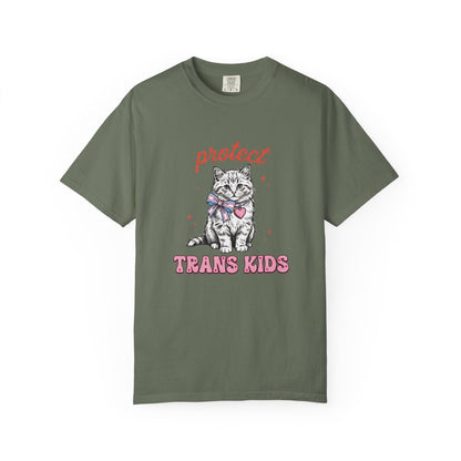 Protect Trans Kids T-Shirt — Cute Kitten Pride Tee