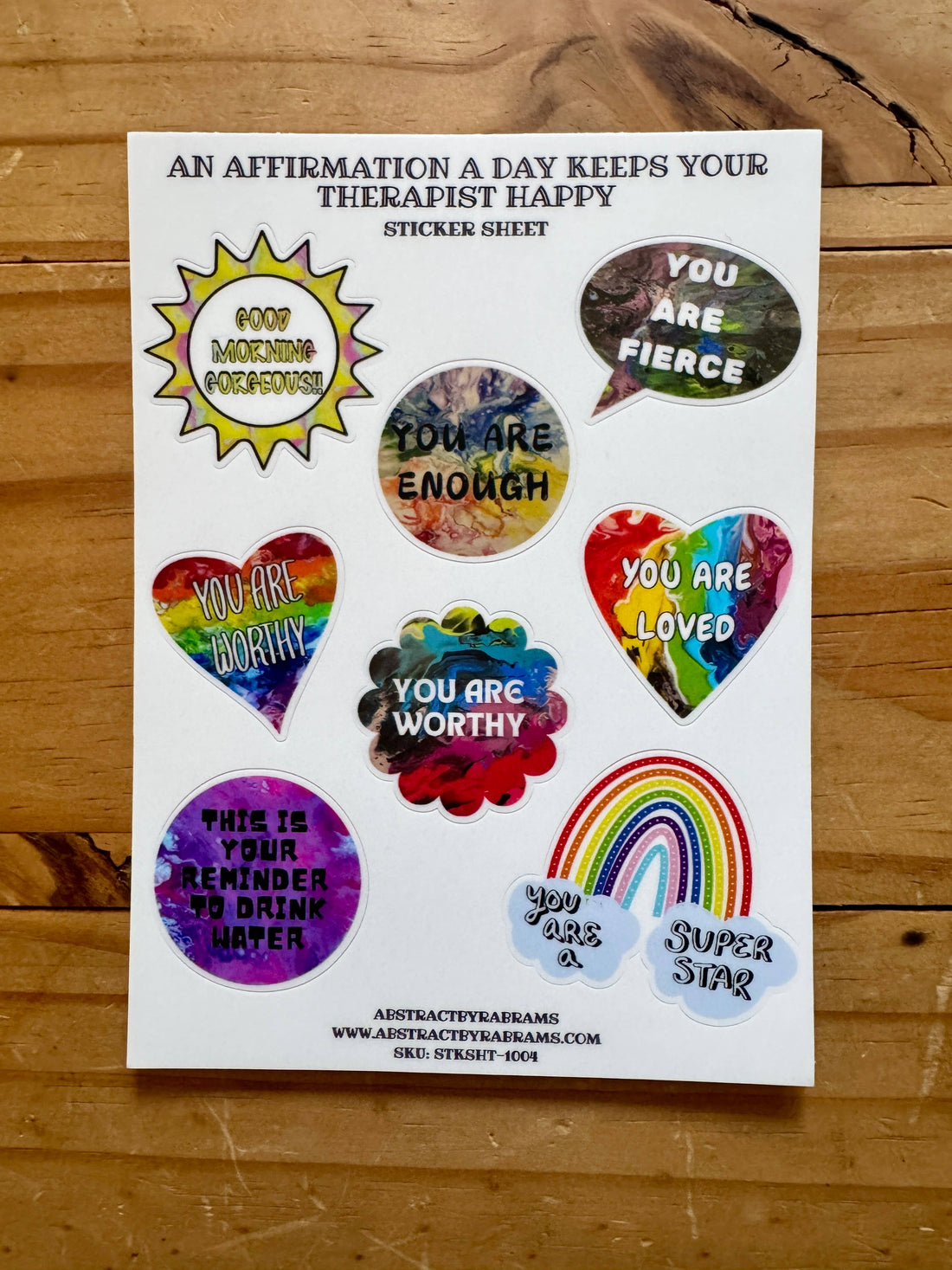 Positive Affirmation Sticker Sheet | Waterproof Vinyl Mental Health Stickers