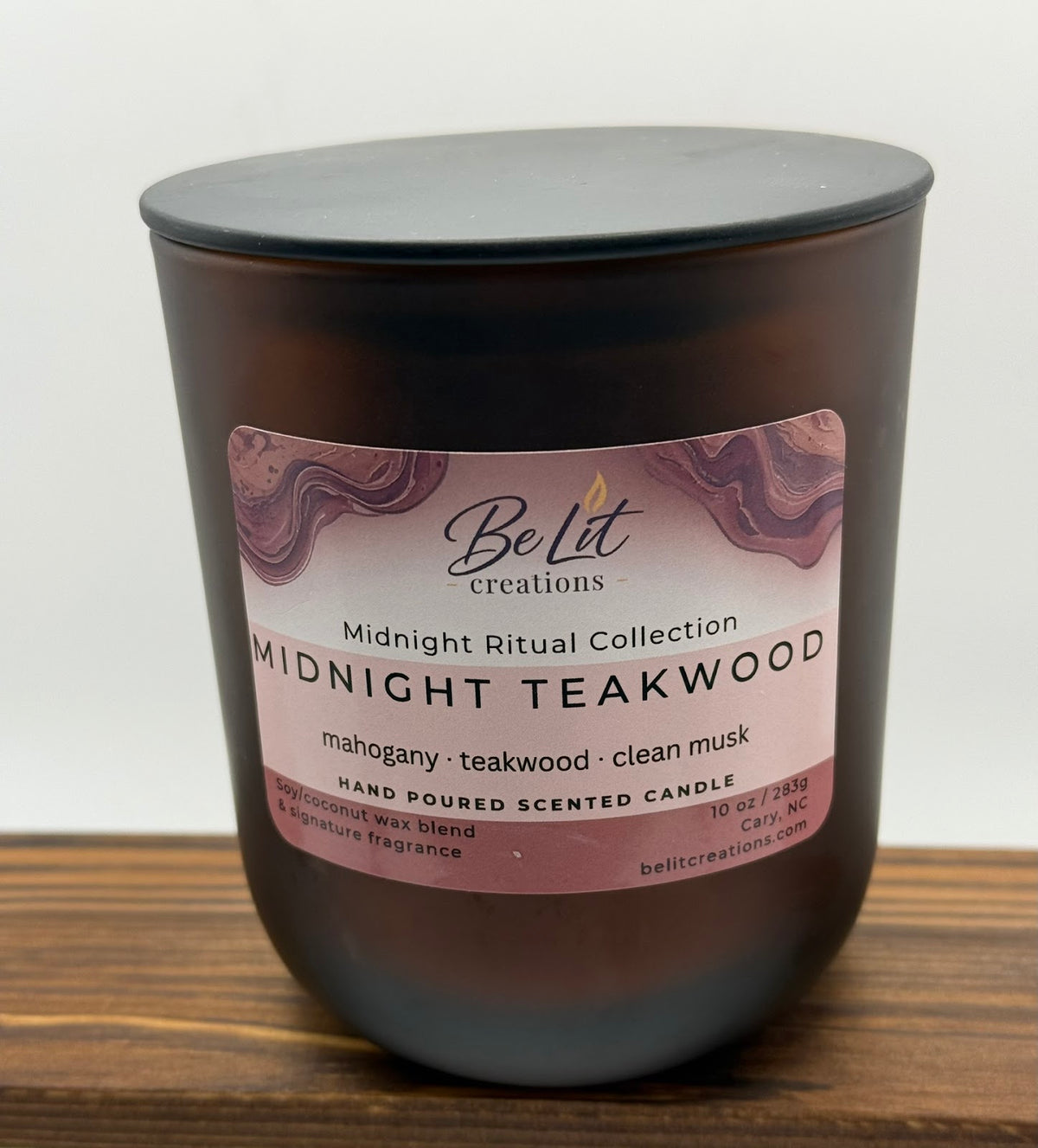Midnight Teakwood Candle | Mahogany Woods | 10 oz