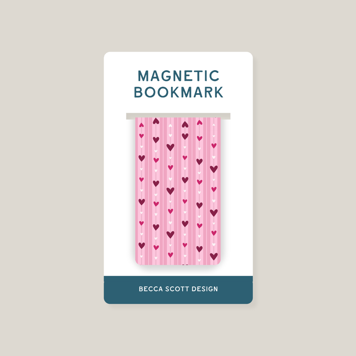 Sweetheart Stripes Magnetic Bookmark