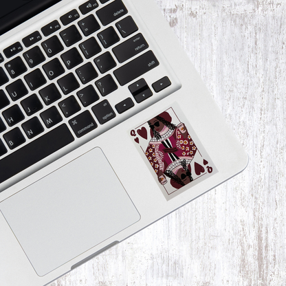 Black Queen of Hearts Sticker | Empowerment Vinyl Sticker | Black Girl Magic | Bossy Scribes