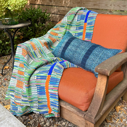 Huipil &amp; Hemp Throw Pillow Cover