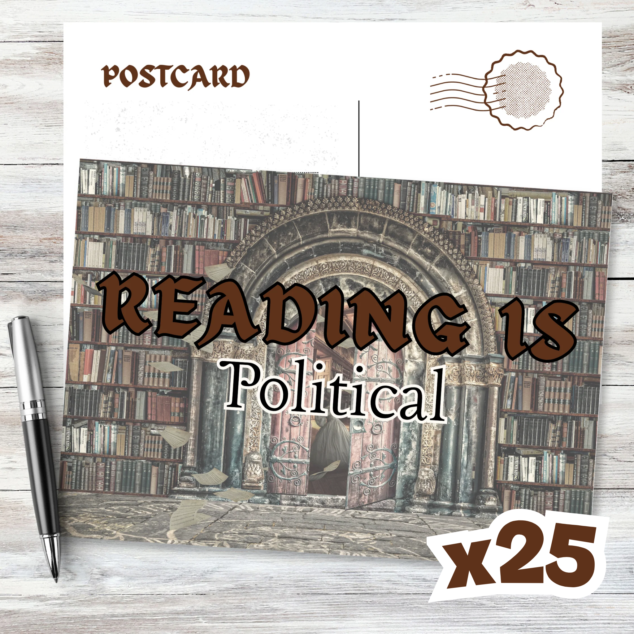 Postcards to Voters: Reading is Political Postcard