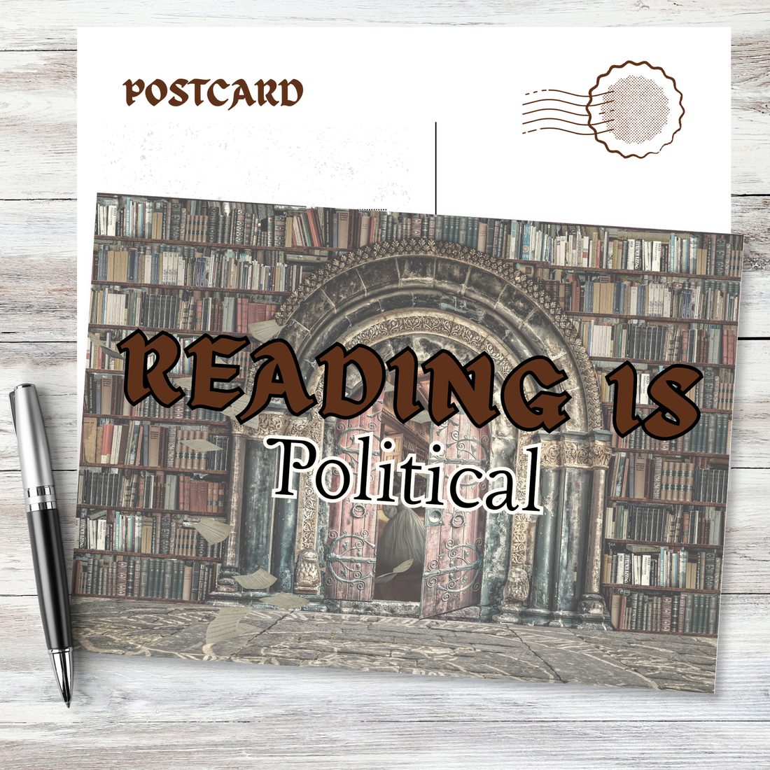 Postcards to Voters: Reading is Political Postcard