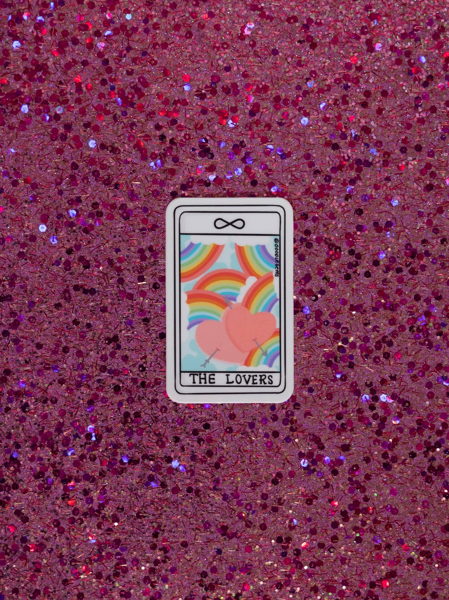 Lovers Rainbow Queer Love Tarot Card Sticker