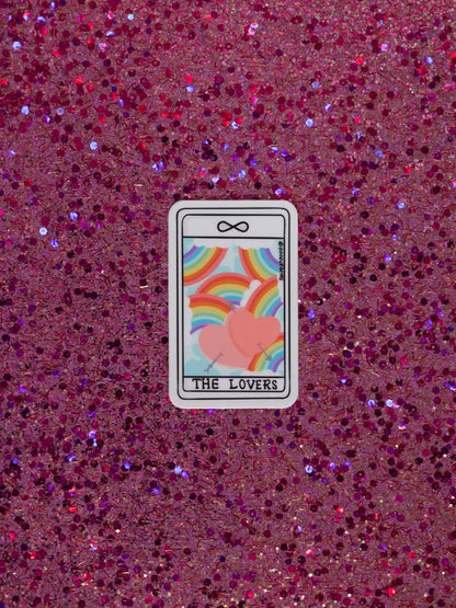 Lovers Rainbow Queer Love Tarot Card Sticker