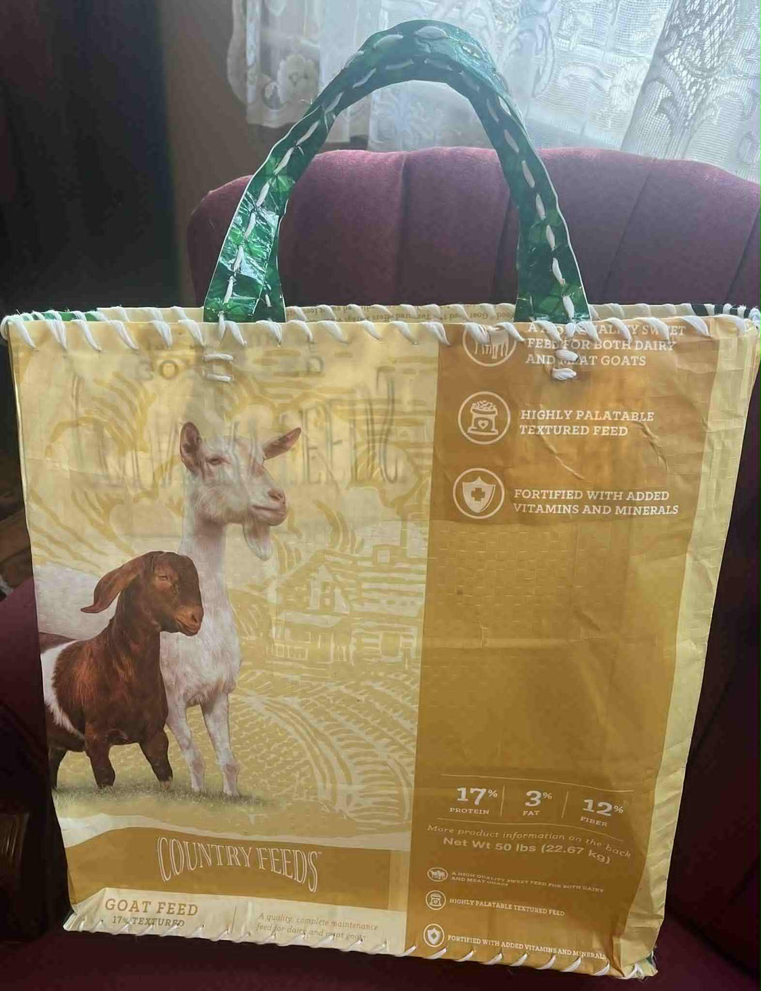 Upcycled Trendy Goat Tote