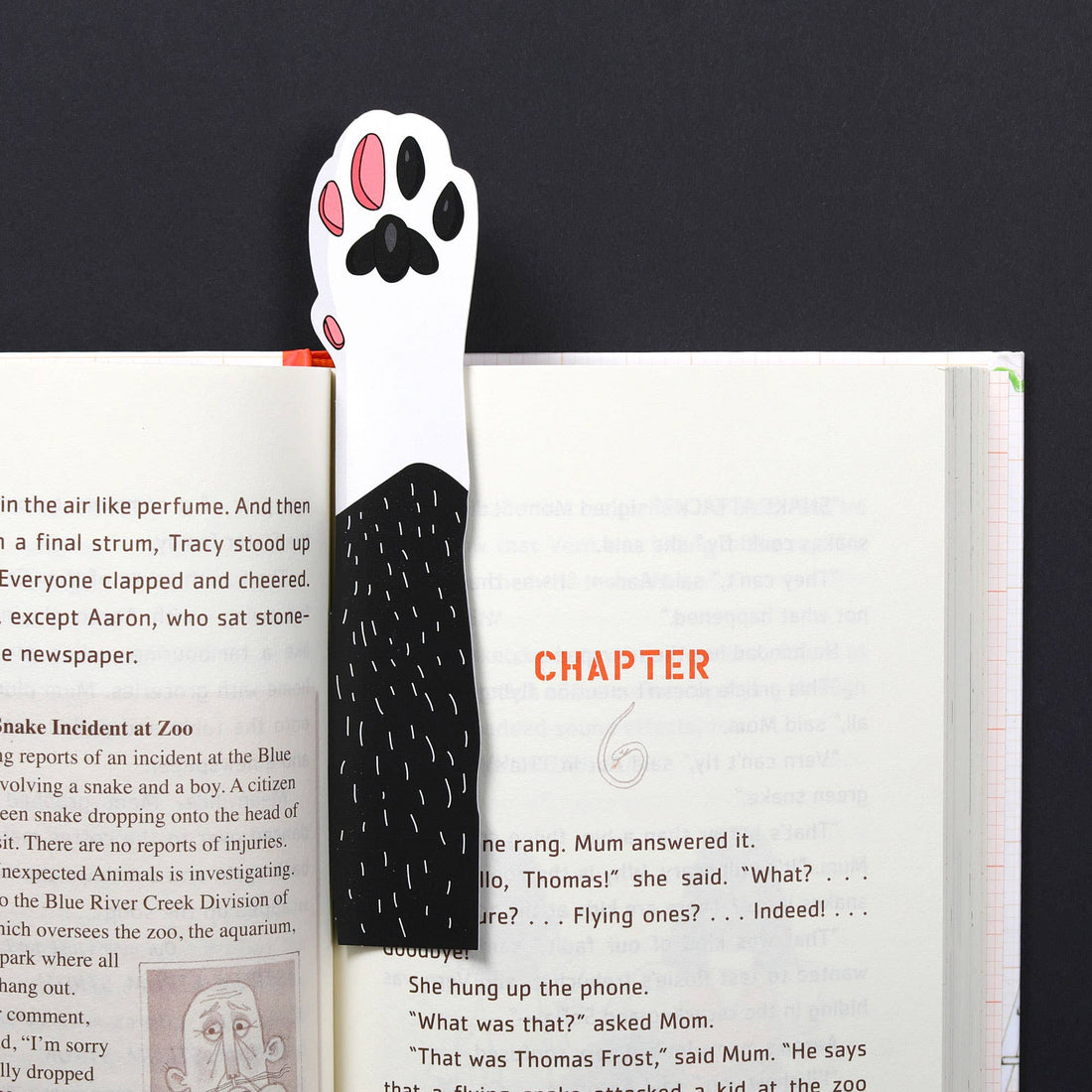 Tuxedo Cat Paw Die Cut Bookmark – Double-Sided