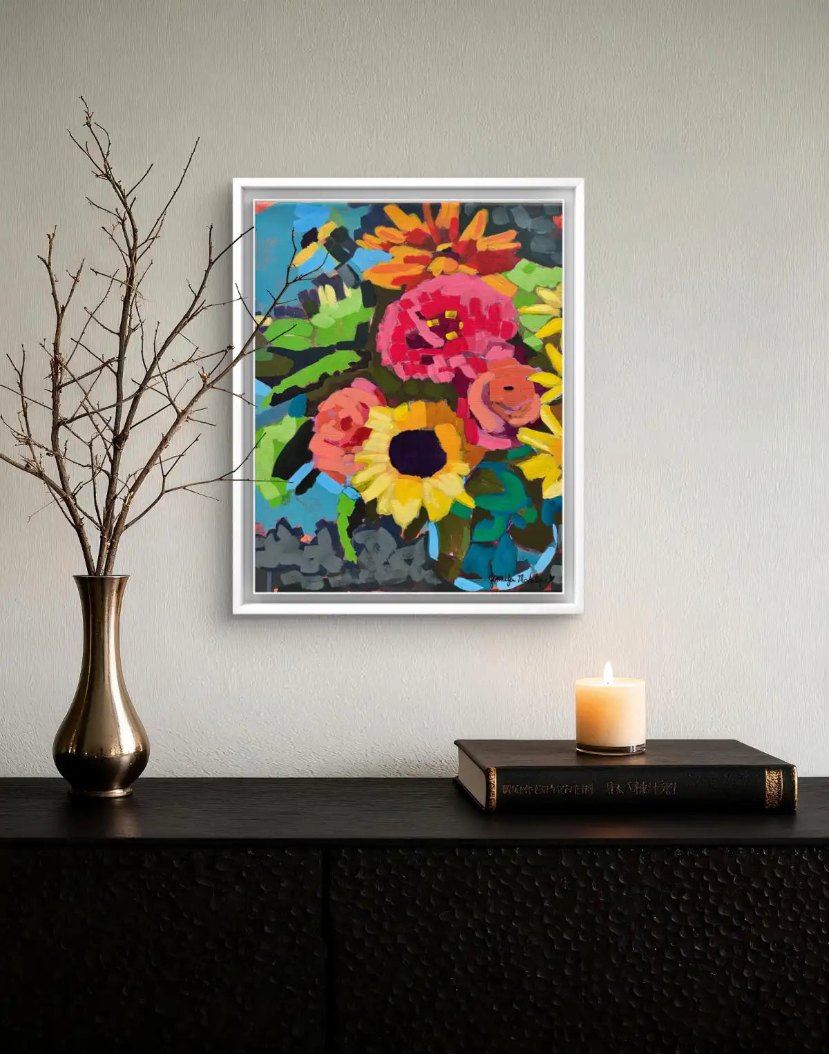 Original Sunflower Painting | 11x14 Acrylic Floral Canvas Art