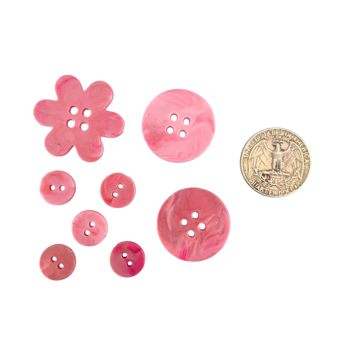Flower Recycled Plastic Buttons - Dusty Pink