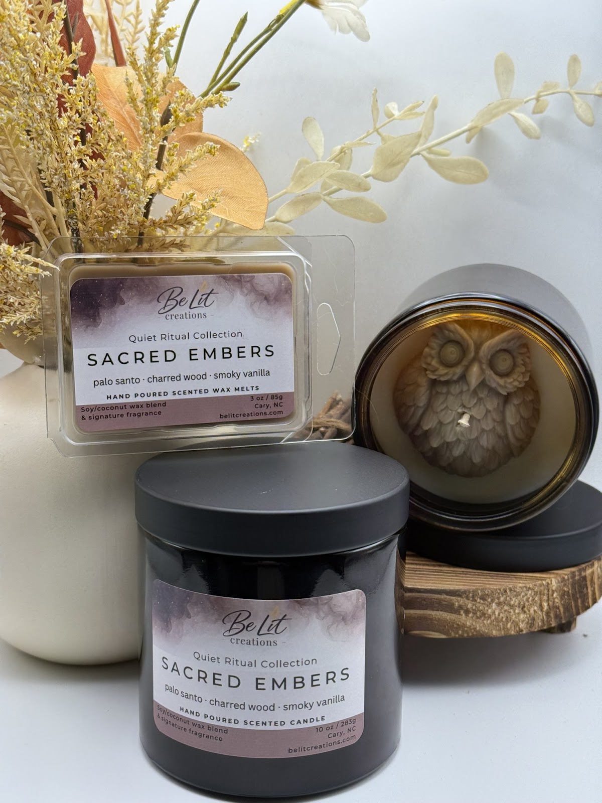 Sacred Embers Candle | Palo Santo + Charred Wood | 10 oz