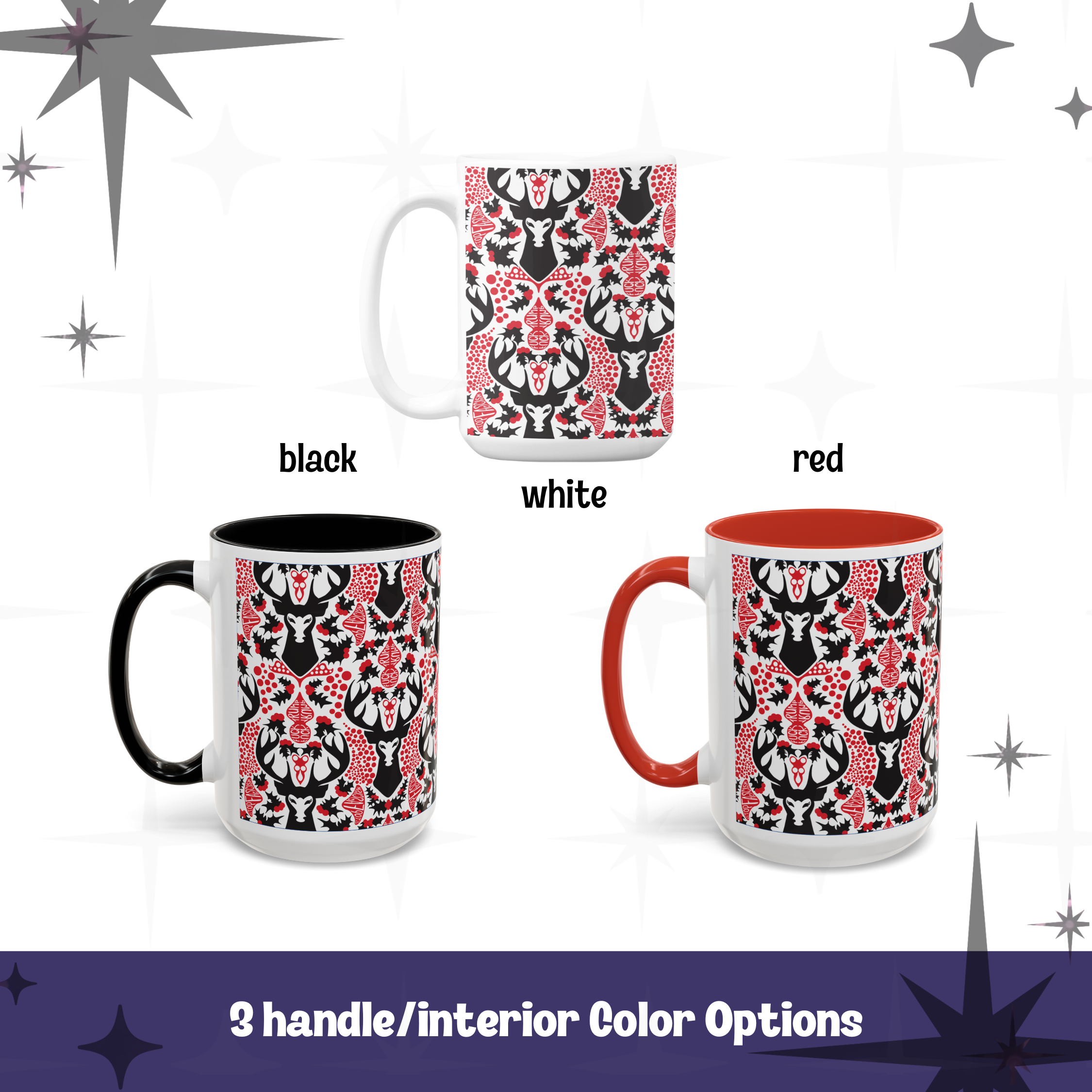 Hidden Message Mug “F*ck Trump” “Stop Fascism” Woodland Stag Damask