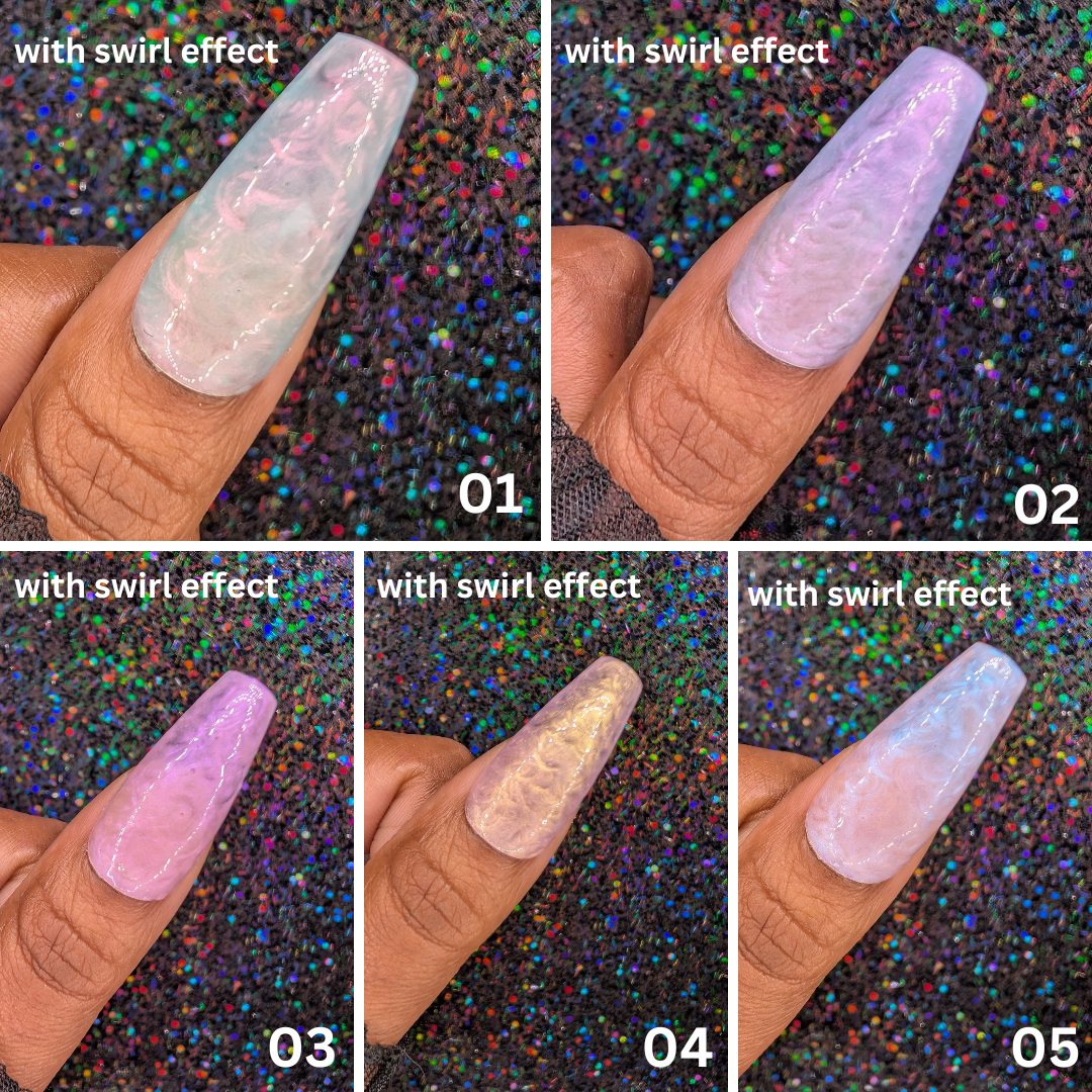 Mermaid Aurora Iridescent Single Color Sets *Choose Your Color* - Hand-painted Reusable Press-On Nail Extensions 10 pcs